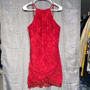 Speechless Red Lace Mini Dress
